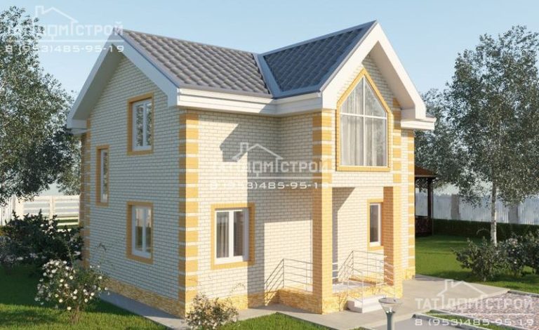 Кирпичный дом 153 м² (дом 138м², крыльцо 6,2м², балкон 6,2м²) терраса 8,3м²