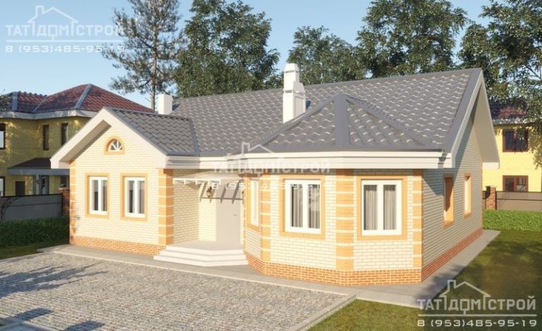 Кирпичный дом 147 м² (дом 147,4м², крыльцо 4,9м²)