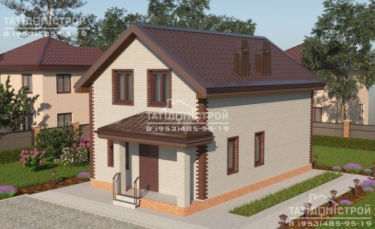 Кирпичный коттедж 127м², крыльцо 5,4м²