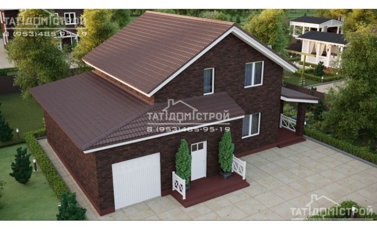 Кирпичный коттедж с гаражом 156м2