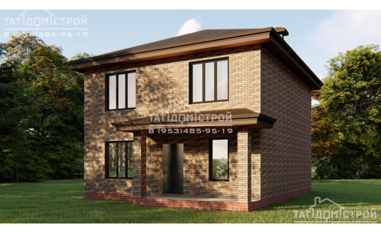 Кирпичный дом 140м² ( Крыльцо 7м²) п. Мирный