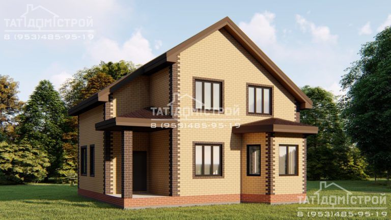Кирпичный дом 135м² + крыльцо 6м² (Шигалеево) (141)