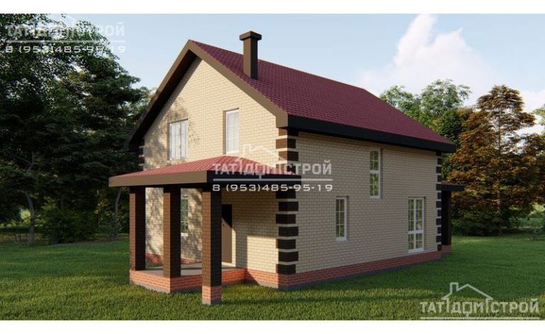 Кирпичный дом 156м² + крыльцо и терраса 19,5м² (Зимняя Горка)