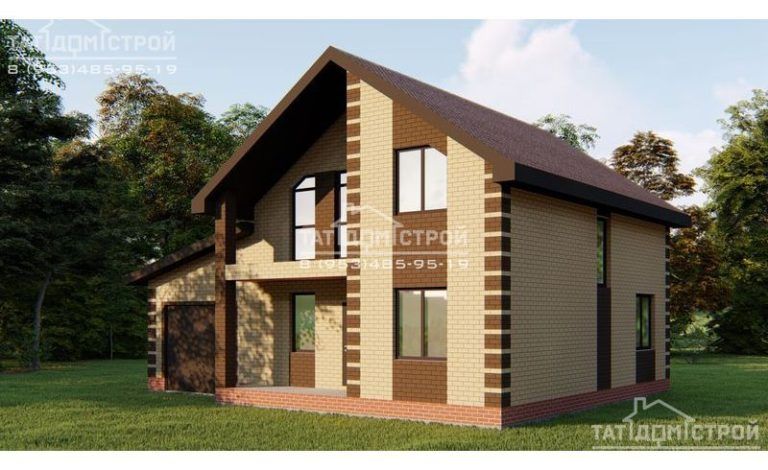 Кирпичный дом 163м² Крыльцо 6м² и Балкон 6м² (Новочувашский)