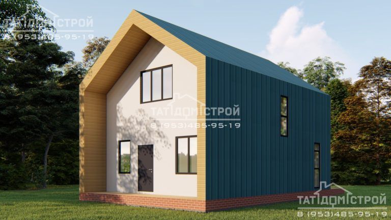 Кирпичный дом 113м² Передняя терраса - 9м², задняя - 19м² (Сапуголи)