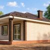 Фасад со стороны террасы кирпичного дома 52 м² в Туре — визуализация